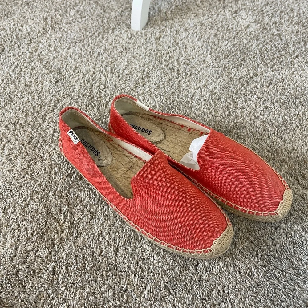 Soludos Red Canvas Espadrille Flats